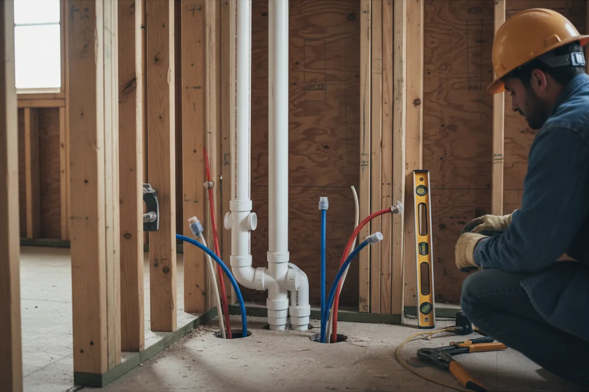 Drain and supply rough-in during Drain Cleaning in Southlake