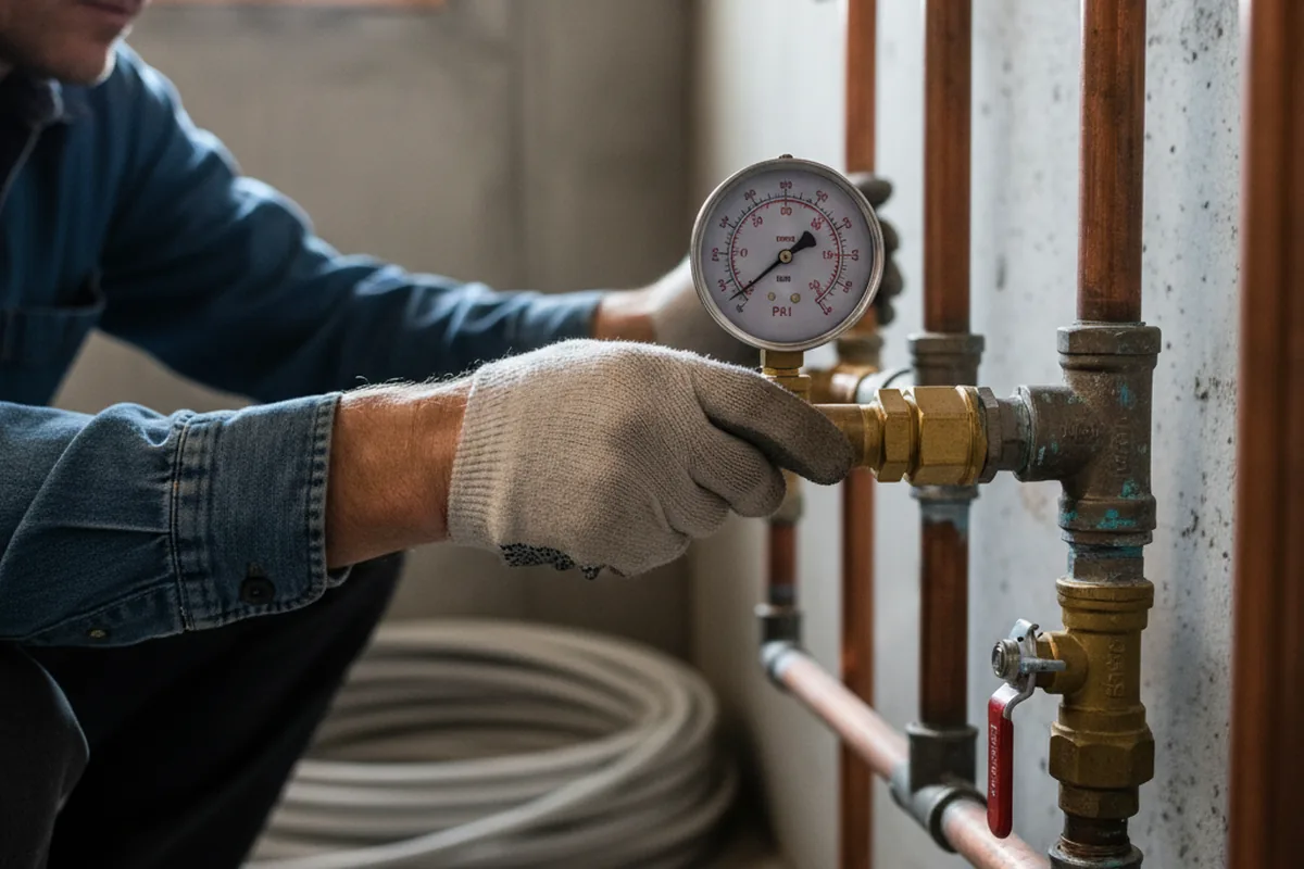 Pressure testing a repaired line during Water Line Repair in Southlake